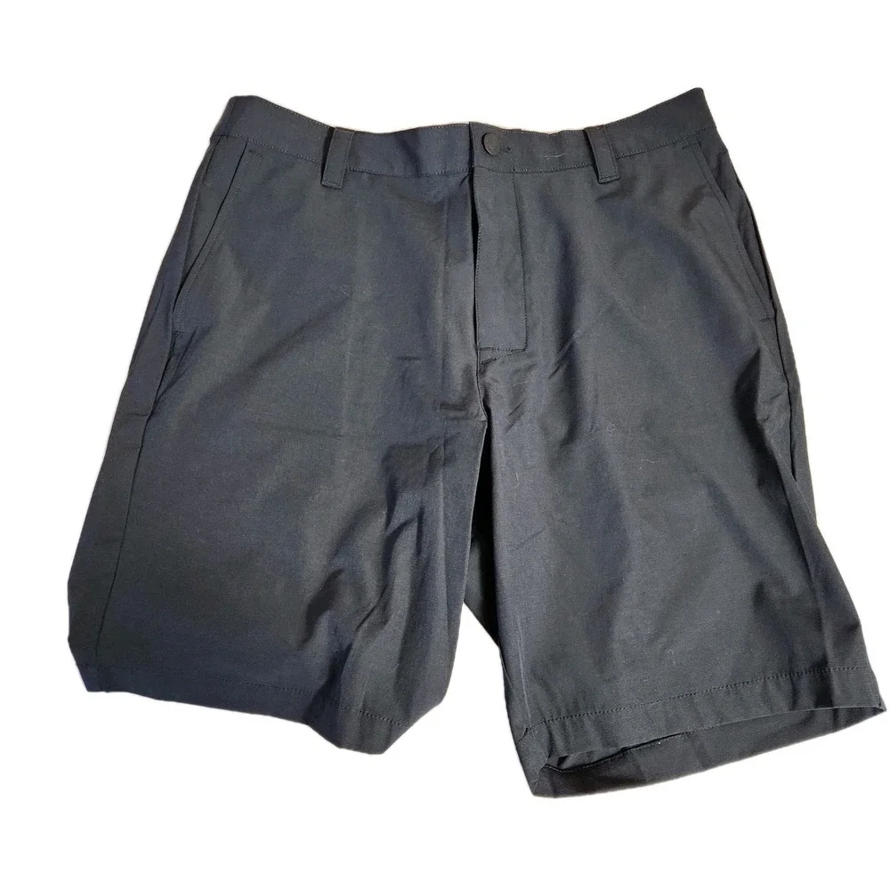 NWT Banana Republic Mens Black Comfort Flat Front Shorts Sz‎ 36 Chino Shorts NEW